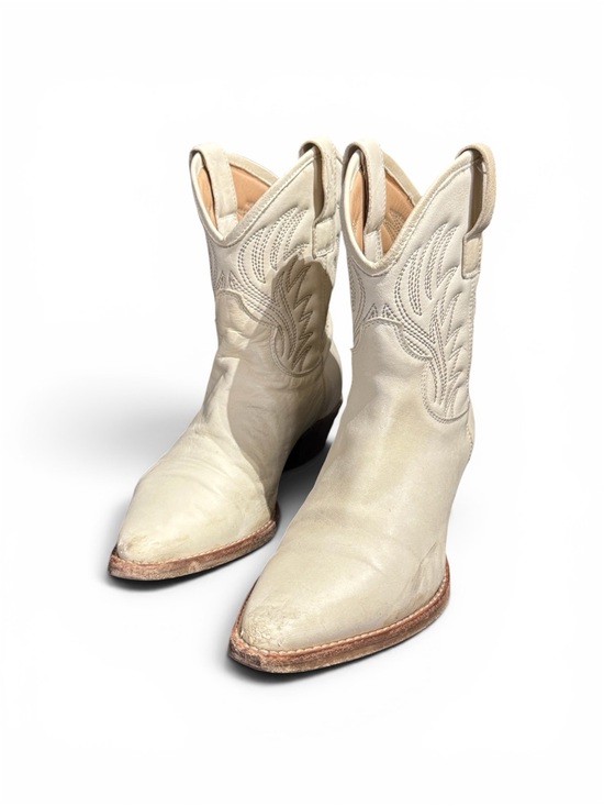 Steve Madden Shoes - Steve Madden Women’s White Leather Western Cowboy Boots Size 38 Embroidered